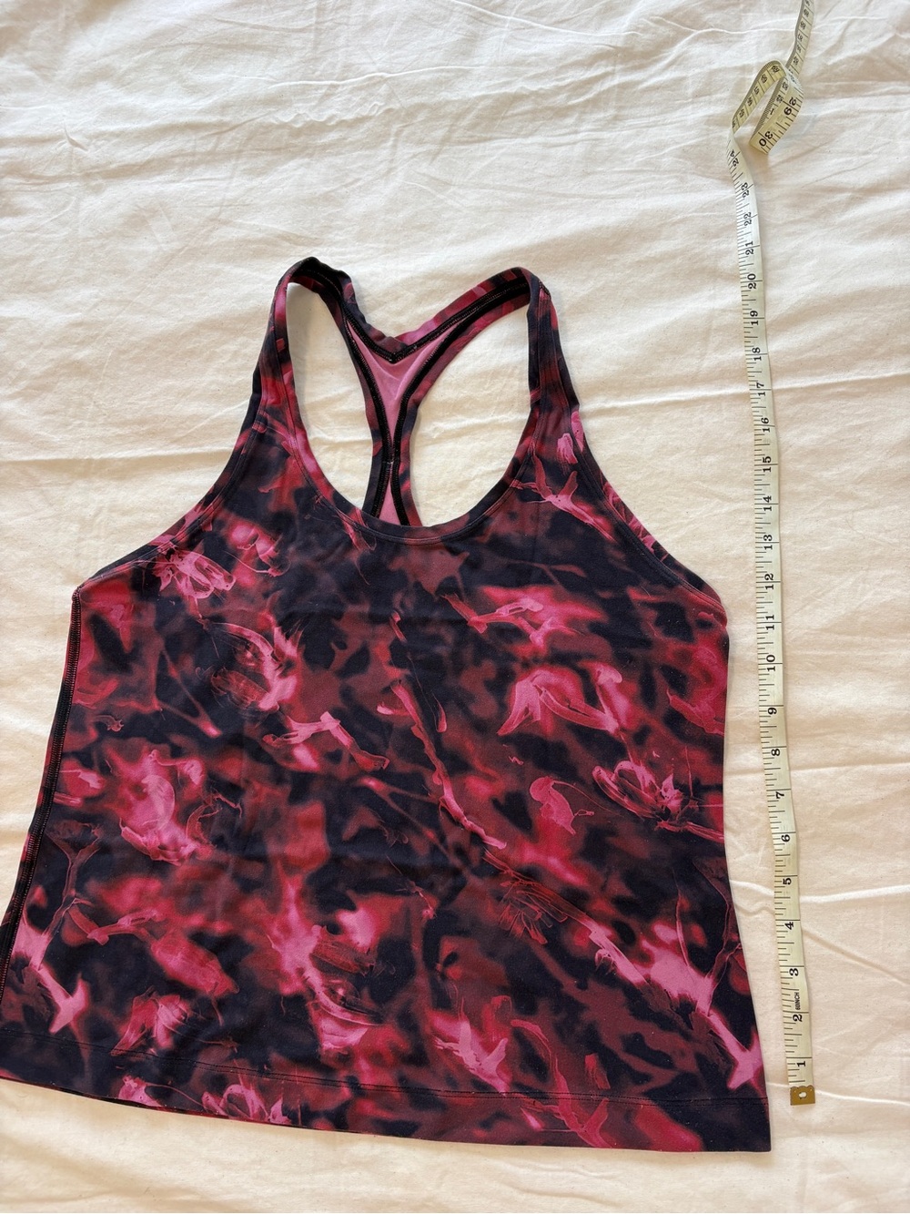 Lululemon Racerback Tank top size 12 Pink purple fuchsia swirl design